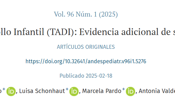 Este artículo muestra evidencia de que la primera edición del TADI cuenta con valores psicométricos adecuados en una muestra poblacional, los cuales ratifican su validez como instrumento de tamizaje del desarrollo de niños/as pequeños en Chile.